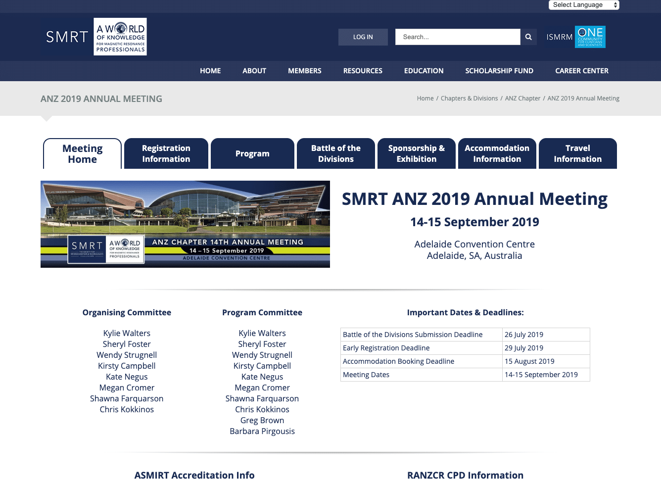 SMRT ANZ 2019 Expert Events Website - WE DIDNT DO THIS WEBSITE SO BEST NOT TO USE